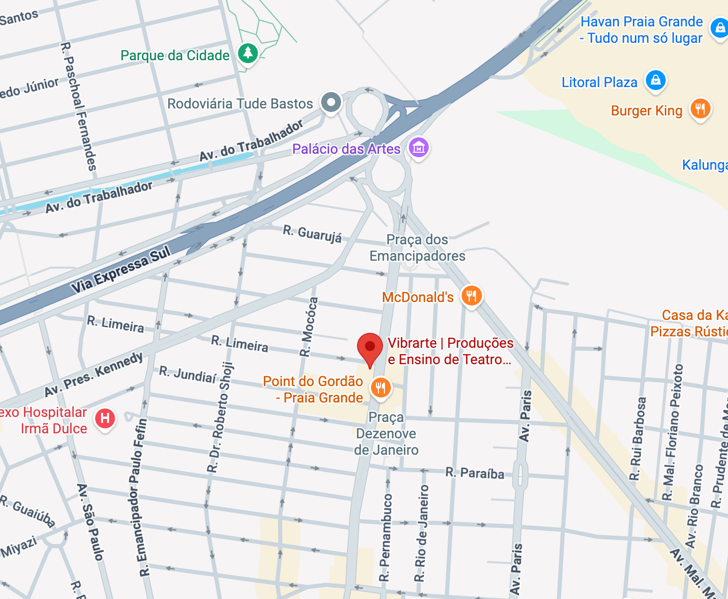 Mapa Vibrarte - Praia Grande